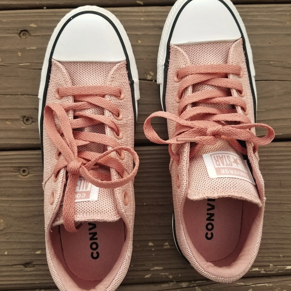 Dusty Pink Padded-Tongue Textile Converse Sneakers